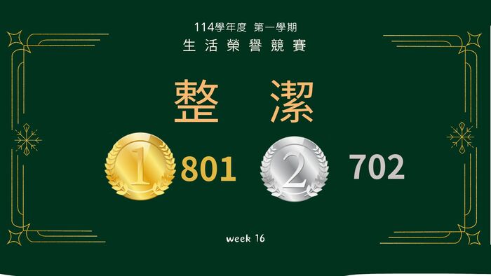 114學年度第一學期生活榮譽競賽第十六周圖片
