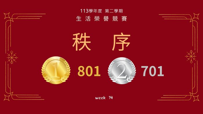 113學年度第二學期生活榮譽競賽第十四周圖片