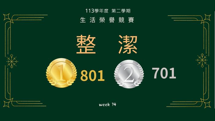 113學年度第二學期生活榮譽競賽第十四周圖片