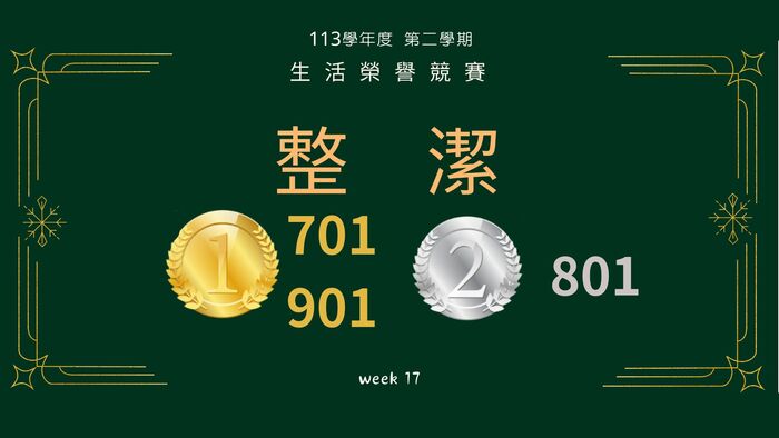 113學年度第二學期生活榮譽競賽第十七周圖片